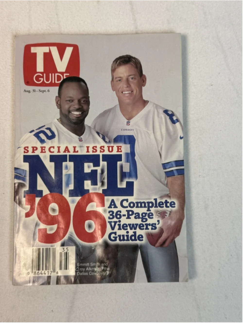 Vintage TV GUIDE SPECIAL ISSUE NFL '96 EMMITT SMITH TROY AIKMAN DALLAS COWBOYS